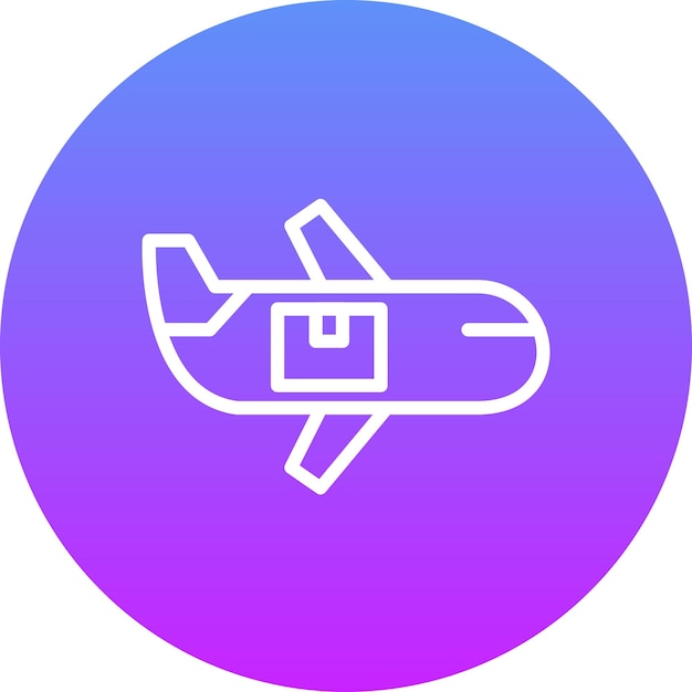 Ilustración del icono vectorial de entrega de aviones del conjunto de iconos de entrega y logística