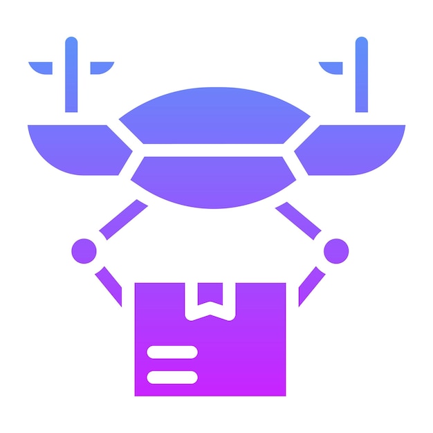 Ilustración del icono vectorial de entrega de drones del conjunto de iconos de entrega de alimentos