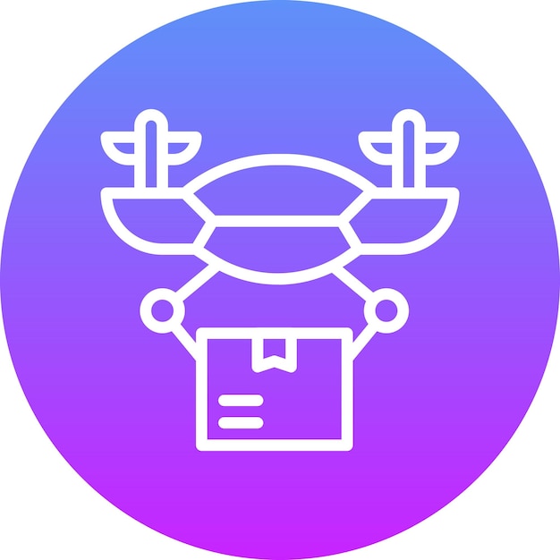 Ilustración del icono vectorial de entrega de drones del conjunto de iconos de entrega de alimentos