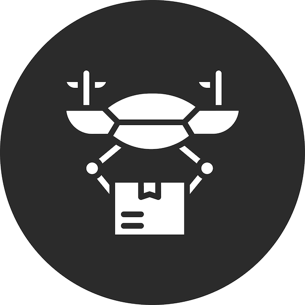 Ilustración del icono vectorial de entrega de drones del conjunto de iconos de entrega de alimentos