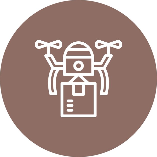 Ilustración del icono vectorial de entrega de drones del conjunto de iconos de entrega y logística
