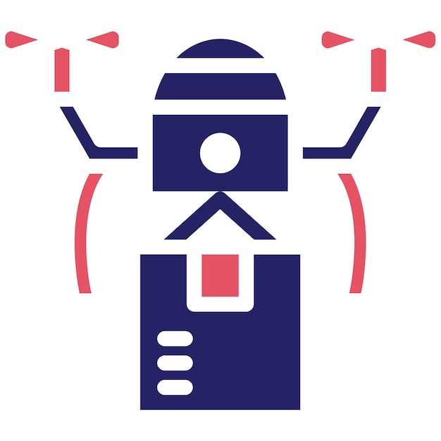 Ilustración del icono vectorial de entrega de drones del conjunto de iconos de entrega y logística