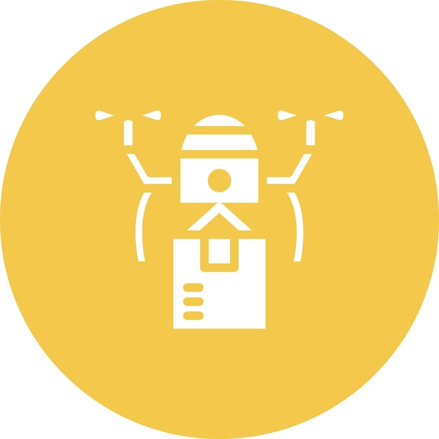 Ilustración del icono vectorial de entrega de drones del conjunto de iconos de entrega y logística