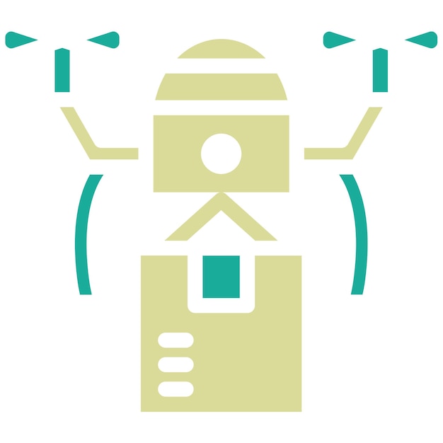 Ilustración del icono vectorial de entrega de drones del conjunto de iconos de entrega y logística