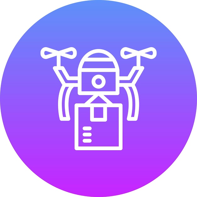 Ilustración del icono vectorial de entrega de drones del conjunto de iconos de entrega y logística