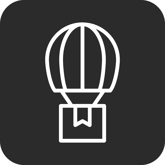 Ilustración del icono vectorial de entrega de globos aéreos del conjunto de iconos de entrega de alimentos