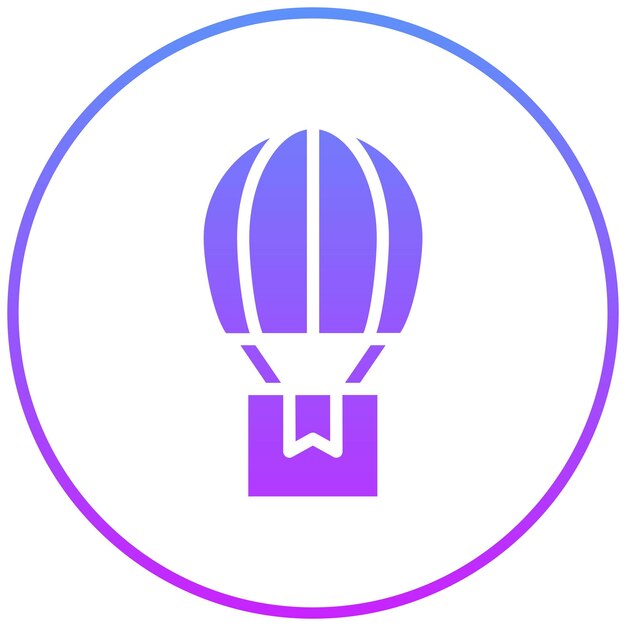 Ilustración del icono vectorial de entrega de globos aéreos del conjunto de iconos de entrega de alimentos