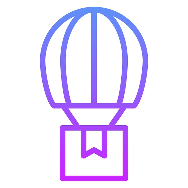 Ilustración del icono vectorial de entrega de globos aéreos del conjunto de iconos de entrega de alimentos