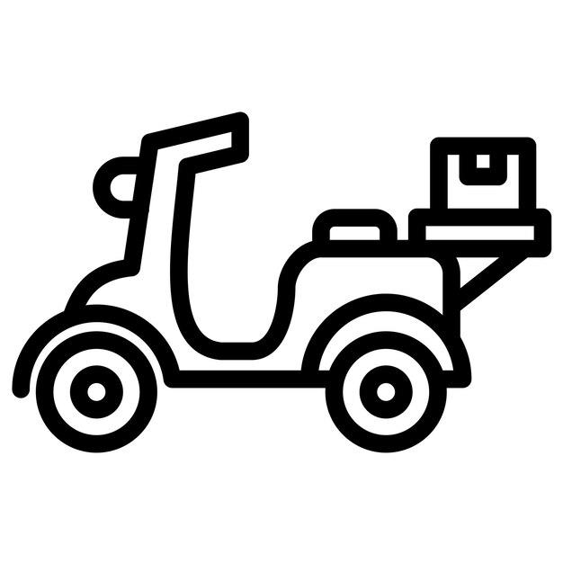 Ilustración del icono vectorial de entrega de motocicleta del conjunto de iconos de entrega y logística