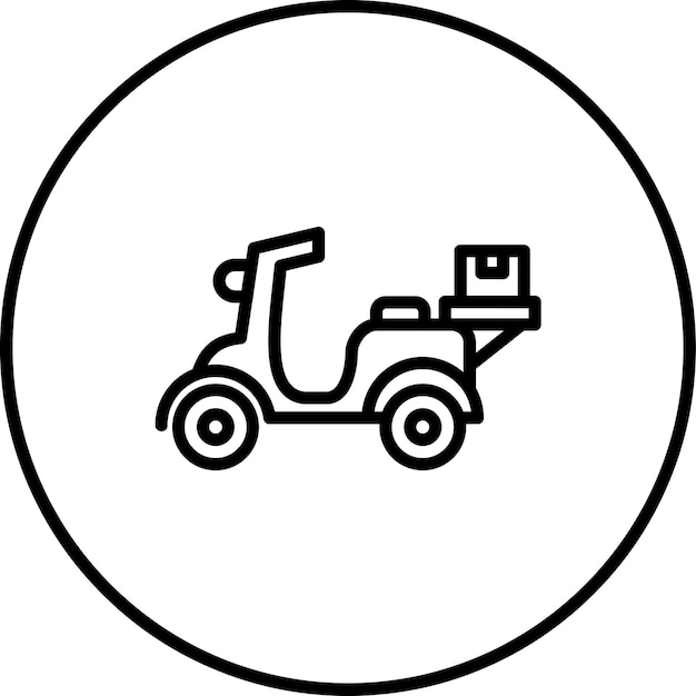 Ilustración del icono vectorial de entrega de motocicleta del conjunto de iconos de entrega y logística