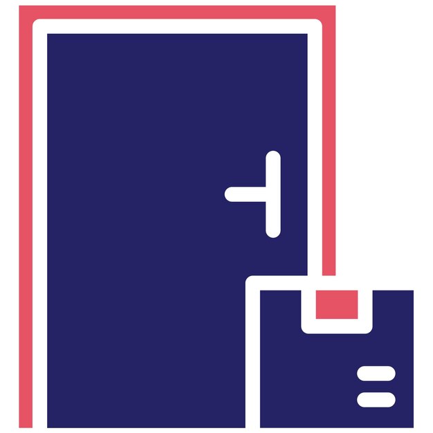 Ilustración del icono vectorial de entrega de la puerta del conjunto de iconos de entrega y logística