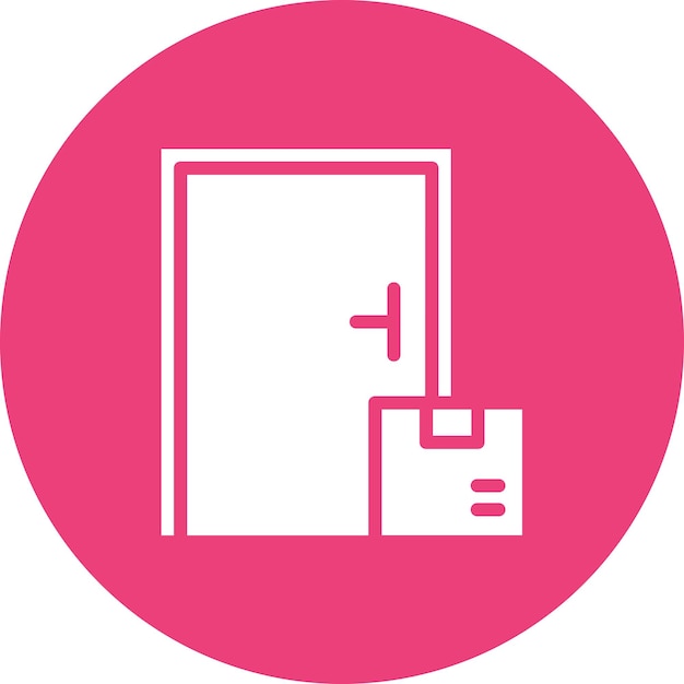 Ilustración del icono vectorial de entrega de la puerta del conjunto de iconos de entrega y logística