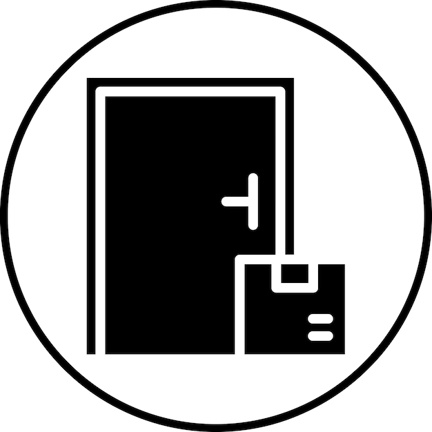 Ilustración del icono vectorial de entrega de la puerta del conjunto de iconos de entrega y logística