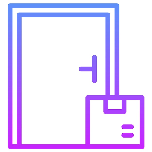 Ilustración del icono vectorial de entrega de la puerta del conjunto de iconos de entrega y logística