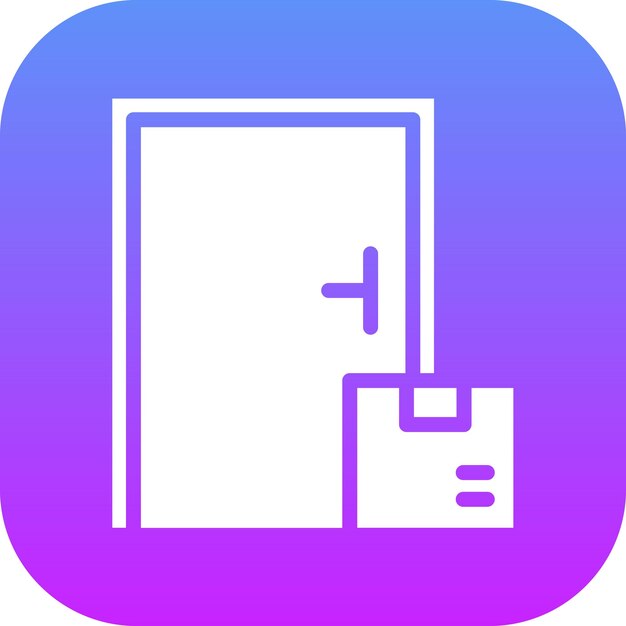 Ilustración del icono vectorial de entrega de la puerta del conjunto de iconos de entrega y logística
