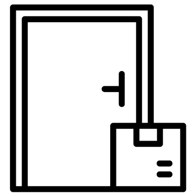 Ilustración del icono vectorial de entrega de la puerta del conjunto de iconos de entrega y logística