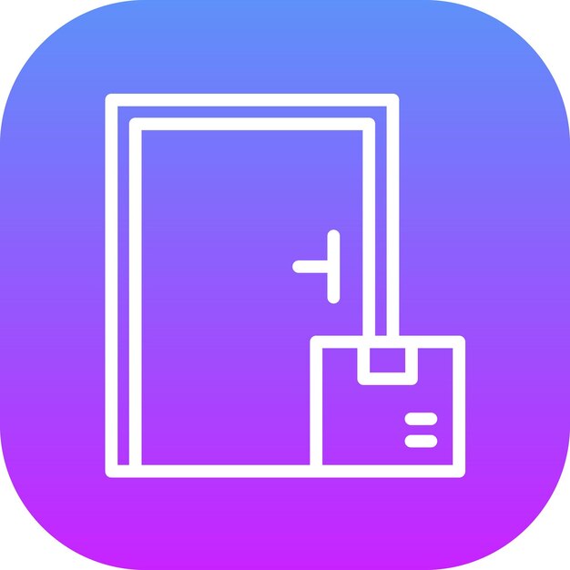 Ilustración del icono vectorial de entrega de la puerta del conjunto de iconos de entrega y logística