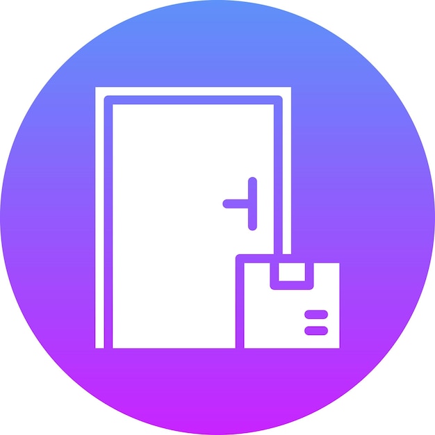 Ilustración del icono vectorial de entrega de la puerta del conjunto de iconos de entrega y logística