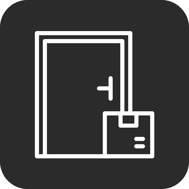 Ilustración del icono vectorial de entrega de la puerta del conjunto de iconos de entrega y logística