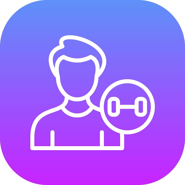 Ilustración del icono vectorial del entrenador de gimnasio del conjunto de iconos del gimnasio