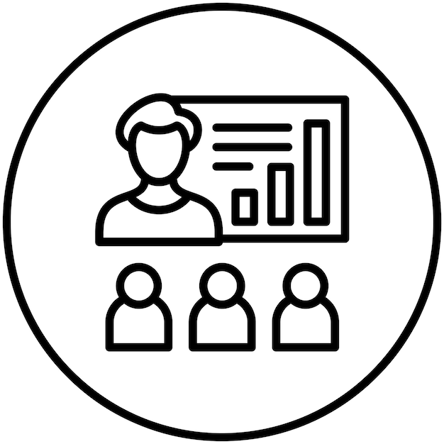 Ilustración del icono vectorial de entrenamiento del conjunto de iconos de marketing web