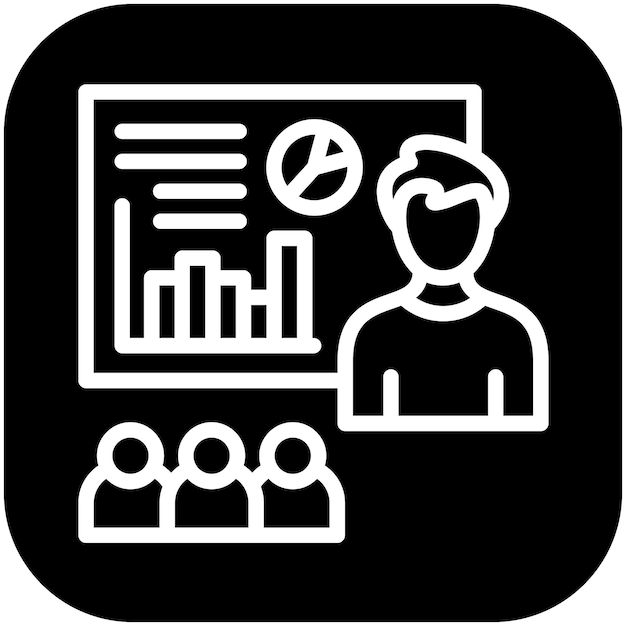 Ilustración del icono vectorial de entrenamiento de negocios