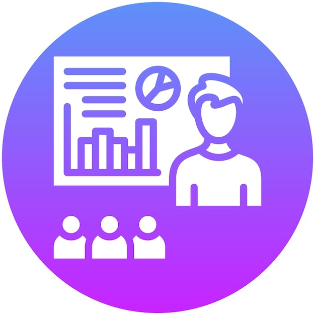 Ilustración del icono vectorial de entrenamiento de negocios