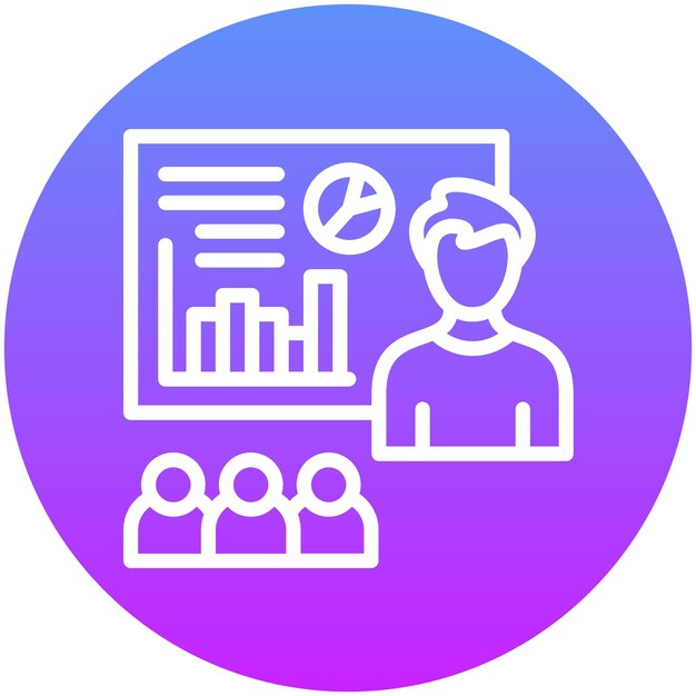Ilustración del icono vectorial de entrenamiento de negocios