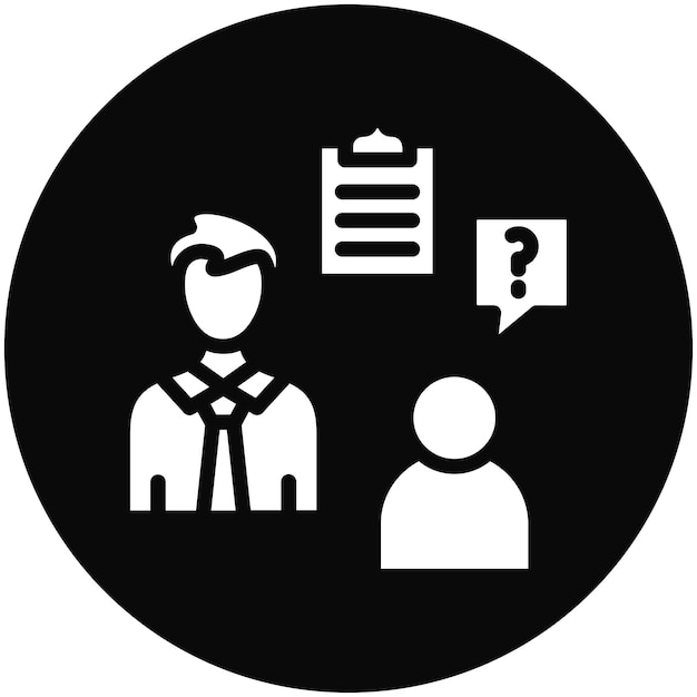 Ilustración del icono vectorial de la entrevista del conjunto de iconos de recursos humanos