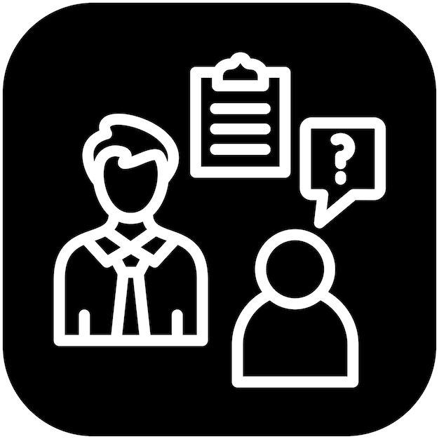Ilustración del icono vectorial de la entrevista del conjunto de iconos de recursos humanos