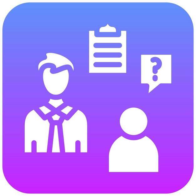Ilustración del icono vectorial de la entrevista del conjunto de iconos de recursos humanos