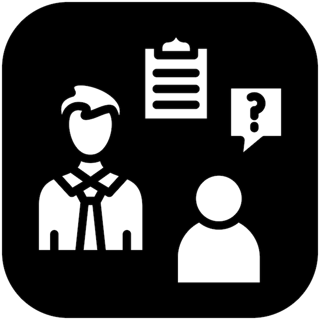 Ilustración del icono vectorial de la entrevista del conjunto de iconos de recursos humanos