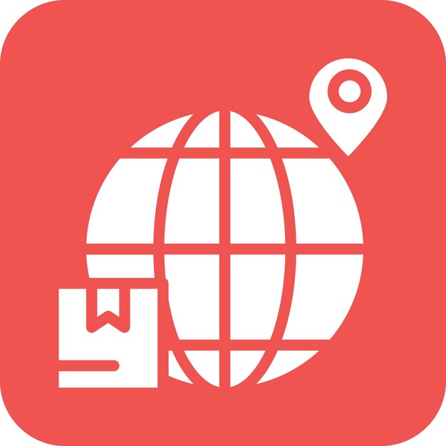 Ilustración del icono vectorial de envío en todo el mundo del iconset de comercio electrónico