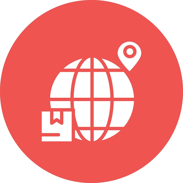 Ilustración del icono vectorial de envío en todo el mundo del iconset de comercio electrónico