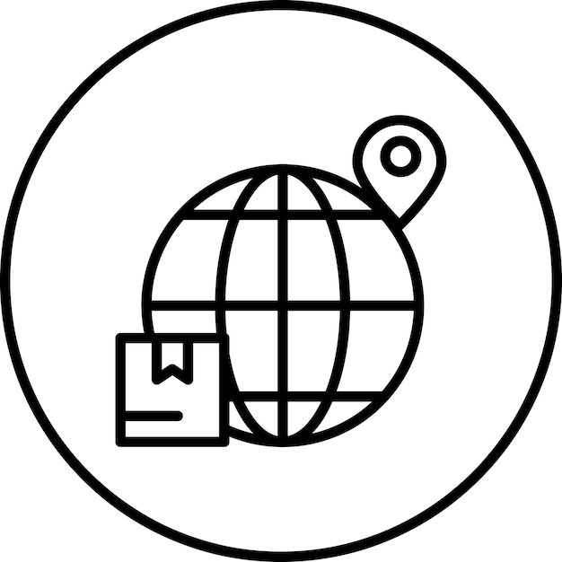 Ilustración del icono vectorial de envío en todo el mundo del iconset de comercio electrónico