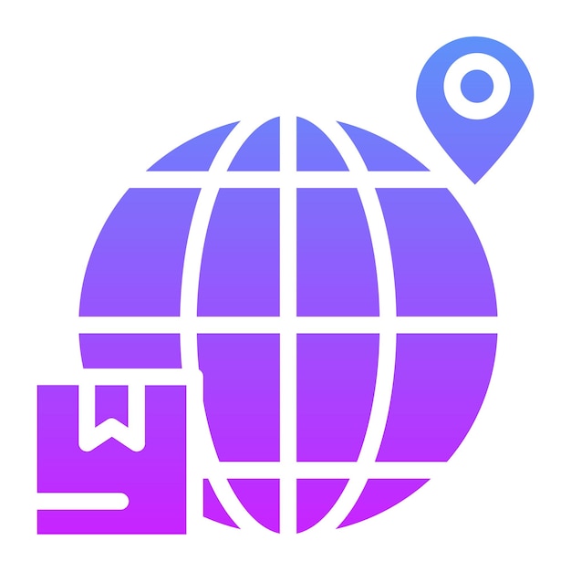 Ilustración del icono vectorial de envío en todo el mundo del iconset de comercio electrónico