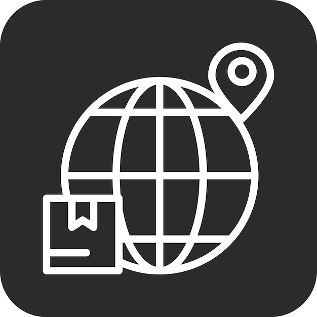 Ilustración del icono vectorial de envío en todo el mundo del iconset de comercio electrónico