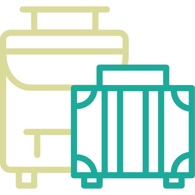 Ilustración del icono vectorial de equipaje del conjunto de iconos de Family Life