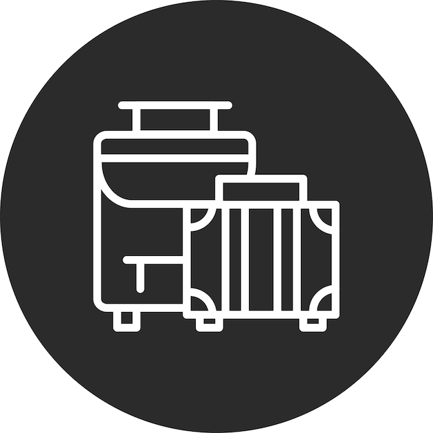 Ilustración del icono vectorial de equipaje del conjunto de iconos de Family Life