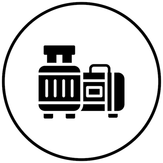 Ilustración del icono vectorial de equipaje del conjunto de iconos de moda