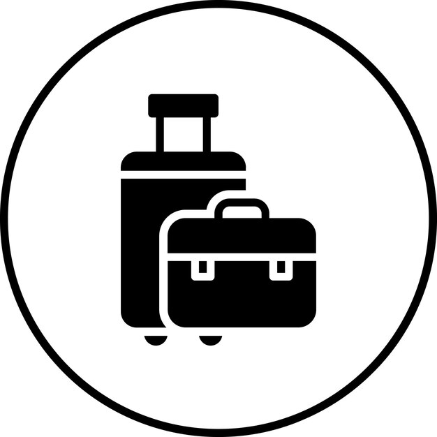 Ilustración del icono vectorial de equipaje del conjunto de iconos de verano