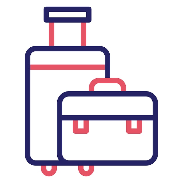 Ilustración del icono vectorial de equipaje del conjunto de iconos de verano