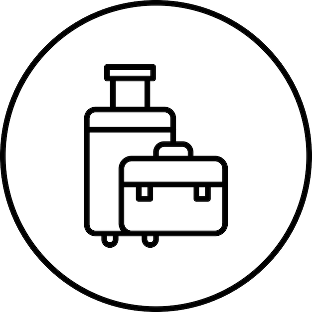 Ilustración del icono vectorial de equipaje del conjunto de iconos de verano