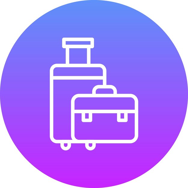 Ilustración del icono vectorial de equipaje del conjunto de iconos de verano