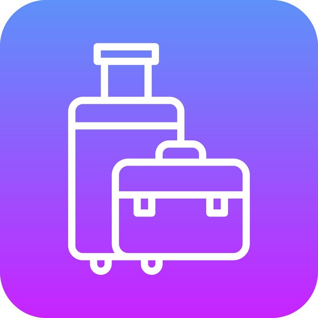 Ilustración del icono vectorial de equipaje del conjunto de iconos de verano