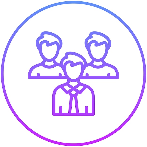 Ilustración del icono vectorial del equipo ejecutivo del conjunto de iconos de recursos humanos