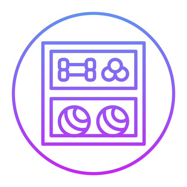 Ilustración del icono vectorial del equipo de gimnasio del conjunto de iconos de gestión de hoteles