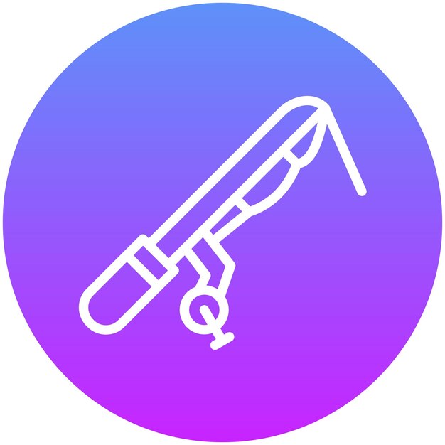 Ilustración del icono vectorial del equipo de pesca del conjunto de iconos de pesca