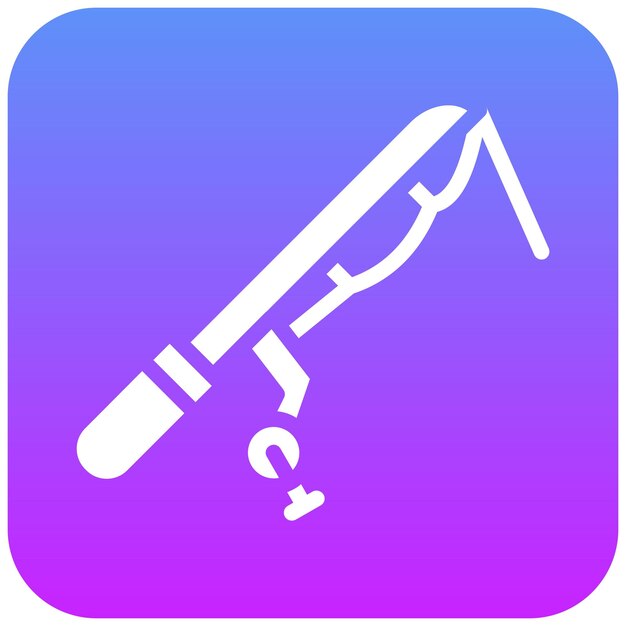 Ilustración del icono vectorial del equipo de pesca del conjunto de iconos de pesca