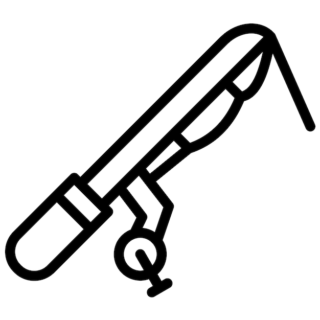 Ilustración del icono vectorial del equipo de pesca del conjunto de iconos de pesca